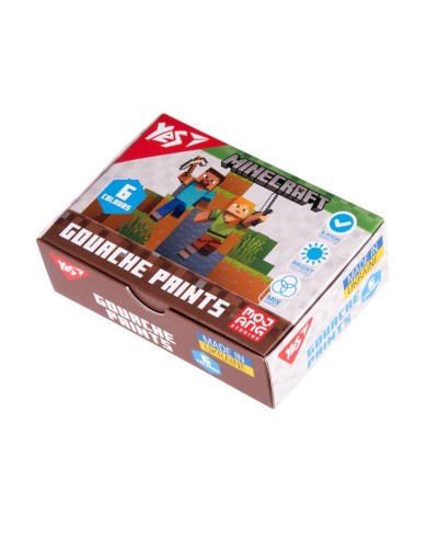 Фарби гуашеві «Minecraft» на 6 кольорів по 20 мл, ТМ Yes