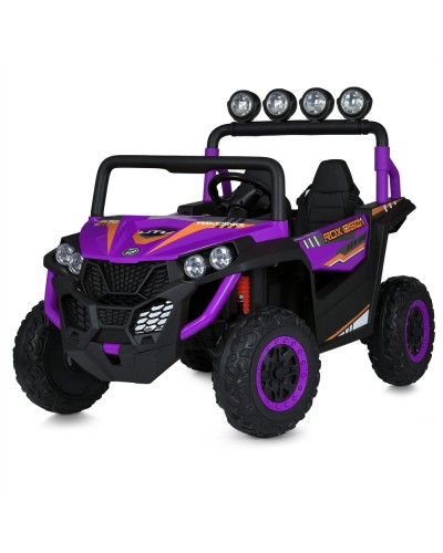 Джип р/к 2,4G 4 мотори 90W на акумуляторі 24V 7AH зі світлом, музикою, колесами EVA, USB, BLUETOOTH, FM, шкіряним сидінням, фіолетовий.