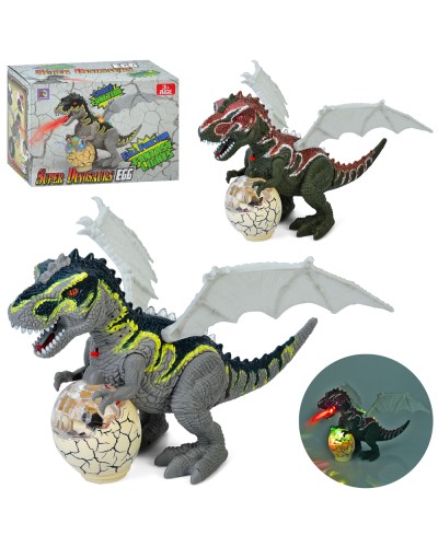 Динозавр 31 см із звуком, світлом, парою та рухомими деталями, на батарейках, в асортименті, у коробці 23х16х13 см.