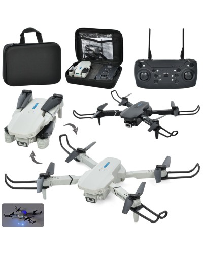 Квадрокоптер 32 см р/к на акумуляторі з USB, камерою, запасними лопастями та світлом, в асортименті, у валізі 22х16х7 см