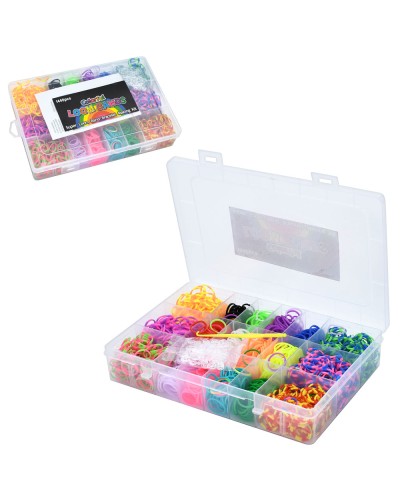 Набір для плетіння браслетів: гумки та гачок, у пеналі 19,5х13,5х3,5 см