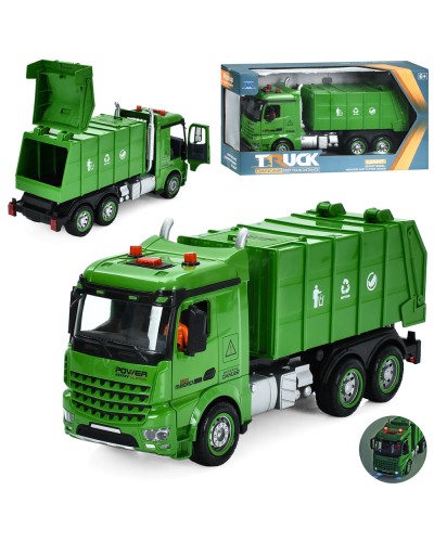 Сміттєвоз 31 см інерційний зі звуком, світлом та рухомими деталями, на батарейці, у коробці 37х19,5х12 см