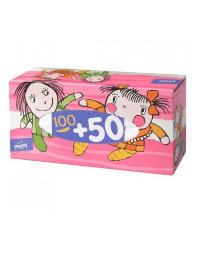 Серветки косметичні «Baby Happy» універсальні двошарові, 150 шт в упаковці, Bella