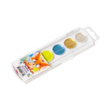 Фарби акварельні на 6 кольорів перламутрові та флуоресцентні без пензлика, RUDIX