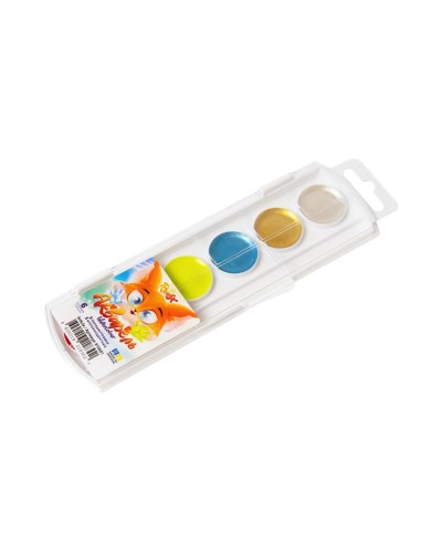 Фарби акварельні на 6 кольорів перламутрові та флуоресцентні без пензлика, RUDIX