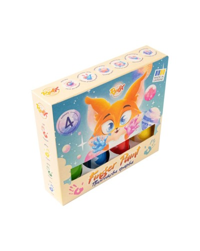 Фарби пальчикові 4 кольри по 60 мл, RUDIX