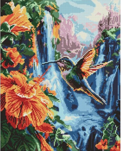 Набір з алмазною мозаїкою «Тропічний птах » 40х50 см, ТМ Ідейка