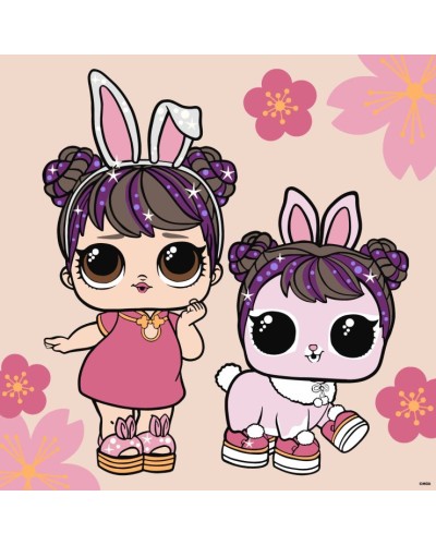 Картина за номерами «L.O.L. Surprise! Китайский Новый Год Кукла и Домашний питомец» 40х40 см, ТМ Ідейка