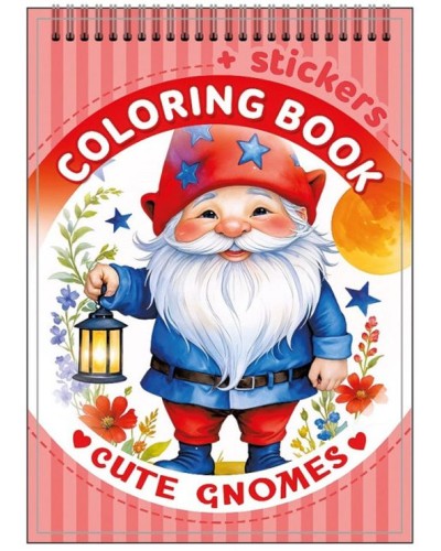 Розмальовка на 12 аркушів з наліпками на спіралі 10,5х15 см, ТМ Манадрин