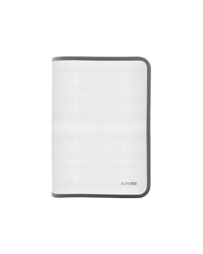 Папка-пенал В5 пластикова на блискавці, текстура «тканина», сіра, ТМ Economix