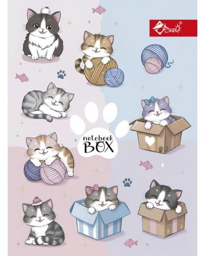 Папка для зошитів «Каваї котики» В5 картонна на гумці, ТМ Скат