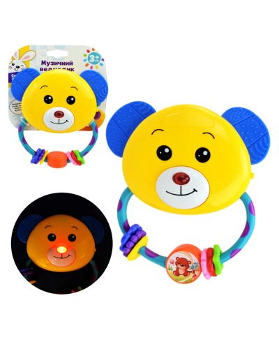 Брязкальце «Сонячний зайчик» 15,5х14,5х2,5 см музичне зі світлом, звуками та мелодіями, у пакеті 18х14,5х2,5 см