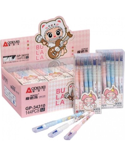 Ручка «LABUBU» пиши-стирай синя 0,5 мм, в асортименті, ТМ Aodemei