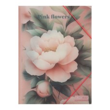 Папка «ARABESKI» А4 на гумках з напівпрозорого пластику, рожева, TM Buromax