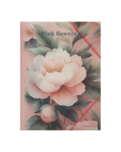 Папка «ARABESKI» А4 на гумках з напівпрозорого пластику, рожева, TM Buromax