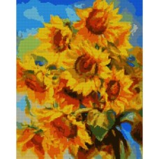 Набір з алмазною мозаїкою «Яскраві соняшники» 40х50 см, ТМ SANTI
