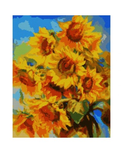 Набір з алмазною мозаїкою «Яскраві соняшники» 40х50 см, ТМ SANTI