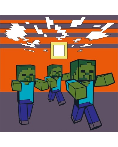 Картина за номерами «Майнкрафт. Втеча зомбі» 25х25 см з LED підсвіткою, ТМ SANTI