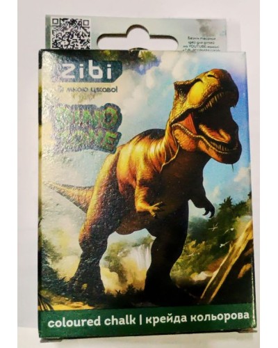 Крейда «DINO» кольорова 12 шт на 6 кольорів квадратна, TM ZiBi