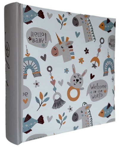 Фотоальбом «Baby Pattern» на 200 фото 10х15см з паперовими аркушами, обкладинка з ламінованого картону, 22х22 см