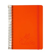 Блокнот «SKILL. Raso» В6 на 120 аркушів у клітинку з обкладинкою з ламінованого картону на пружині збоку, оранжевий, ТМ Brisk