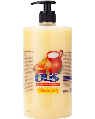 Крем-мило «Молоко та мед» з дозатором 1000 мл, ТМ Olis
