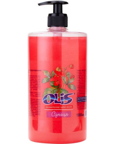 Крем-мило «Полуниця» з дозатором 1000 мл, ТМ Olis