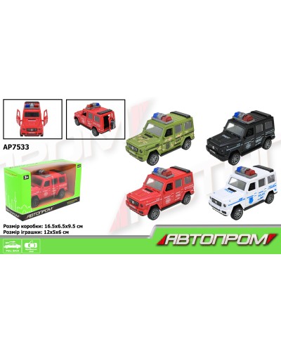 Машина 12 см з дверима, що відчиняються, в асортименті, у коробці 16,5х9,5х6,5 см, АВТОПРОМ