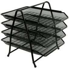 Лоток «Сітка» горизонтальний металевий на 4 відділення чорний