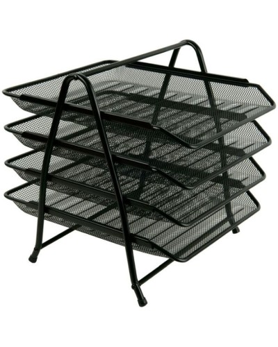 Лоток «Сітка» горизонтальний металевий на 4 відділення чорний