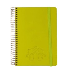 Блокнот «SKILL. Raso» В6 на 120 аркушів у клітинку з обкладинкою з ламінованого картону на пружині збоку, жовтий, ТМ Brisk