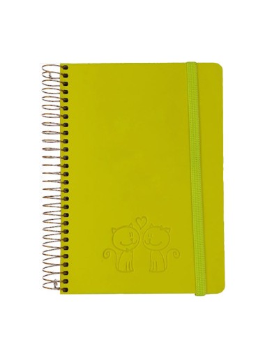 Блокнот «SKILL. Raso» В6 на 120 аркушів у клітинку з обкладинкою з ламінованого картону на пружині збоку, жовтий, ТМ Brisk