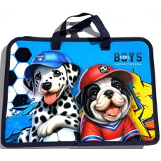 Папка-портфель А4+ на блискавці з кольоровим друком на одне відділення з ручками, ТМ Мандарин