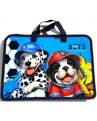 Папка-портфель А4+ на блискавці з кольоровим друком на одне відділення з ручками, ТМ Мандарин