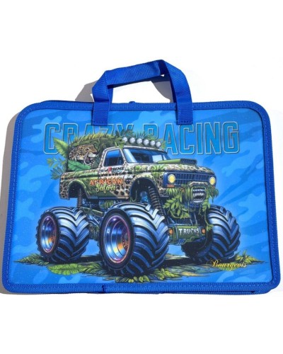 Папка-портфель А4+ на блискавці з кольоровим друком на одне відділення з ручками, ТМ Мандарин