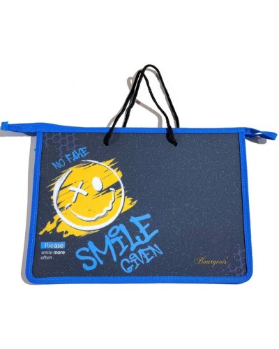 Папка-портфель А4+ на блискавці з кольоровим друком на одне відділення з ручками, ТМ Мандарин