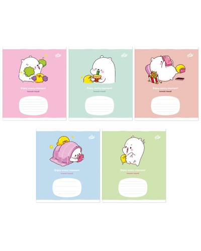 Зошит на 12 аркушів у косу лінію «Пухнаста компанія» №2545, ТМ Brisk