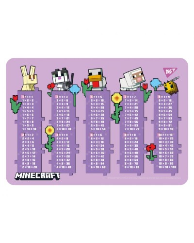 Підкладка для столу «Minecraft.Spring» 29х42 см з таблицею множення, ТМ Yes