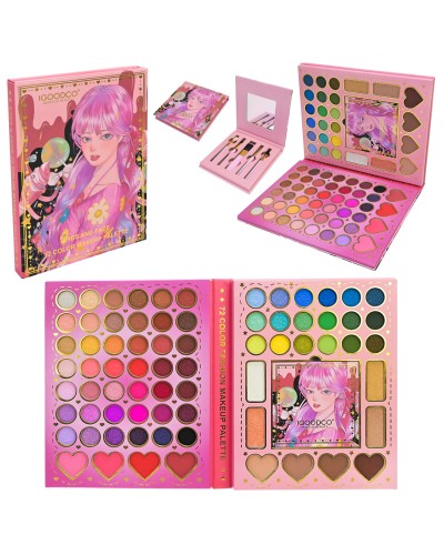 Дитяча косметика: палітра тіней з аксесуарами, у коробці 15х20х2 см