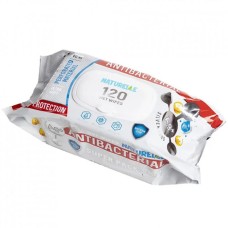 Серветки вологі «Naturelle» антибактеріальні з Д-пантенолом, вітаміном Е та іонами срібла, 120 шт.