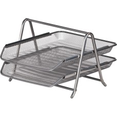 Лоток «2 в 1» для паперів 29,5х35х21 см металевий сріблястий, ТМ Buromax