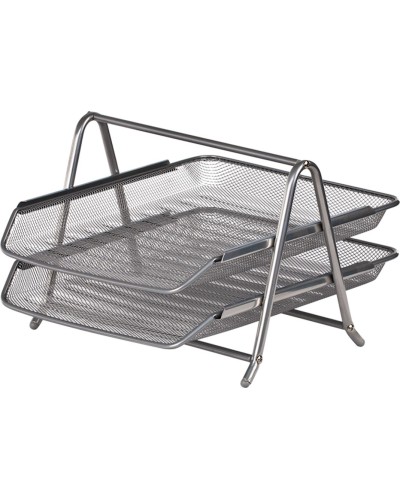 Лоток «2 в 1» для паперів 29,5х35х21 см металевий сріблястий, ТМ Buromax