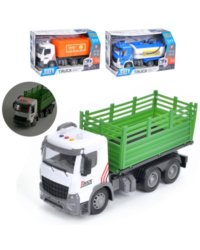 Сміттєвоз 35 см 1:12 інерційнийзі звукам, світлом та англійською озвучкою, на батарейці, в асортименті, у коробці