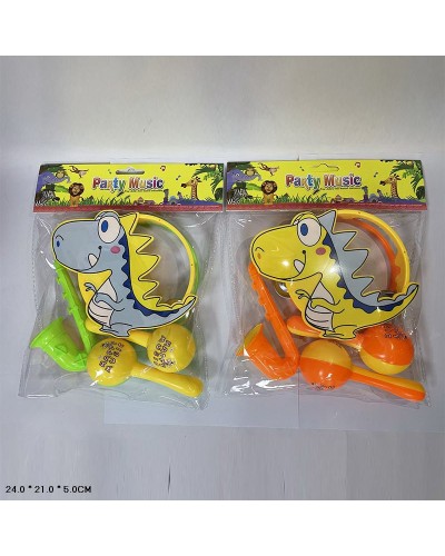 Набір музичних інструментів: бубон, маракаси, саксофон, в асортименті, у пакеті 24х21х5 см