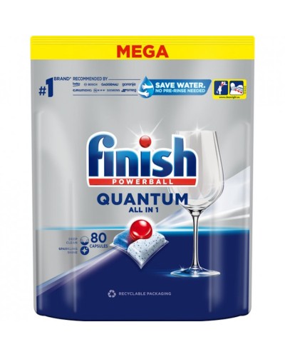 Засіб для миття посуду «Quantum All in 1» 80 таблеток, FINISH