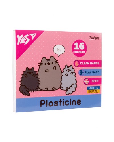 Пластилін «Pusheen» на 16 кольорів зі стеком, 320 г, ТМ Yes