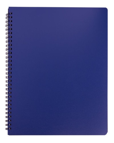 Канцелярська книга «OFFICE» на 96 аркушів у клітинку на спіралі з пластиковою обкладинкою, синя, ТМ Buromax