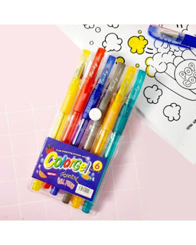 Набір з гелевих перламутрових ручок на 6 кольорів, ТМ Leader