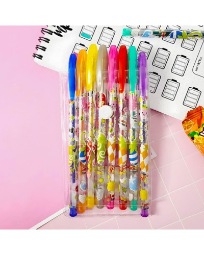 Набір з гелевих перламутрових ручок на 8 кольорів, ТМ Leader