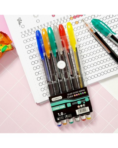 Набір з гелевих ручок на 6 кольорів, ТМ Leader